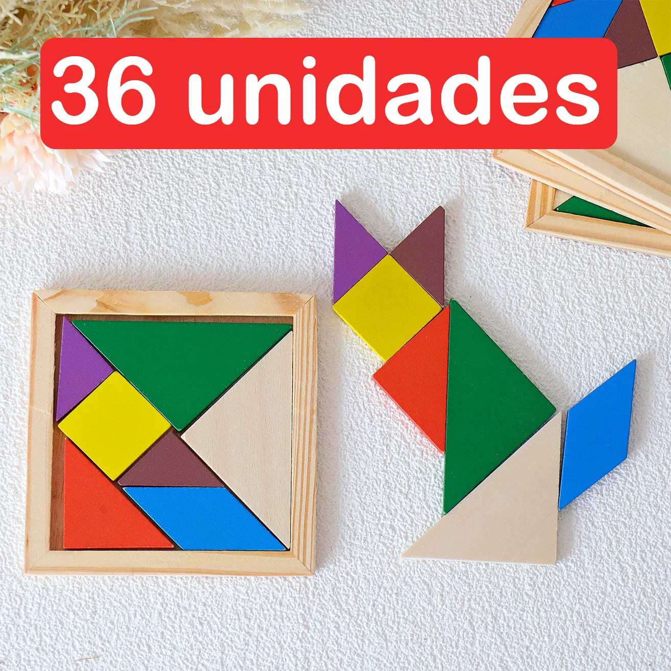 Tangram Infantil De Madera – Pack De 22 Regalos Para Cumpleaños, Detalles De Invitados, Comunión, Piñata Y Colegio