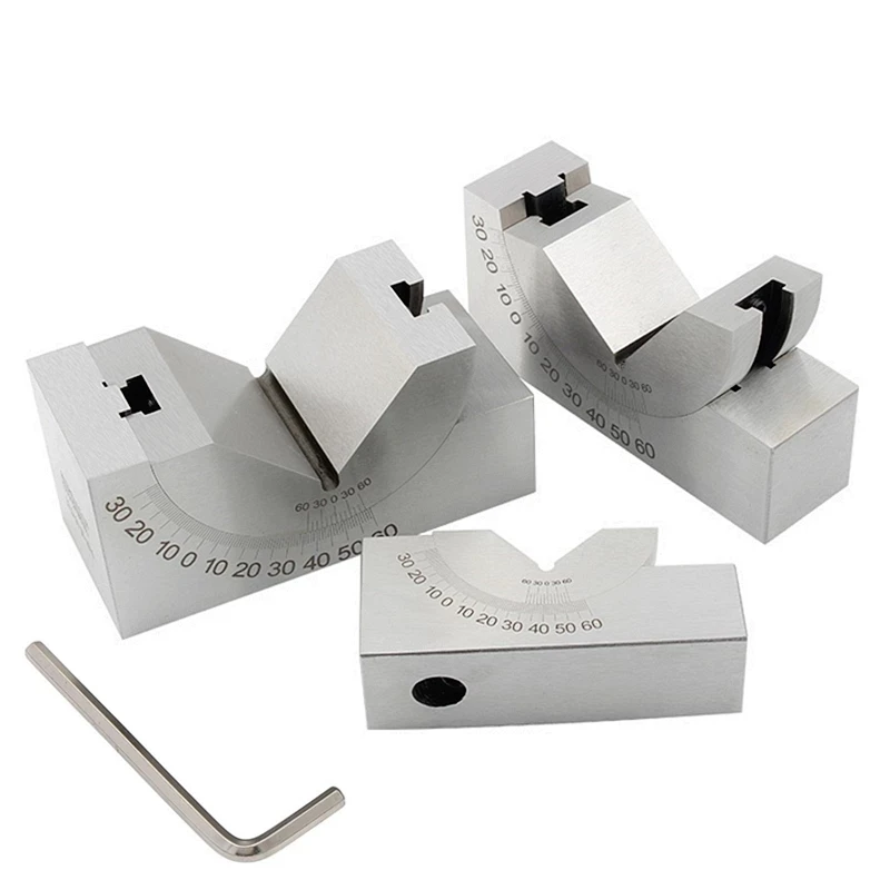Produktbild von Verstellbarer Winkelblock AP25 – 0–60° Feinjustierbar, Gehärtet, Nickelbeschichtet, Für Fräsmaschine & Bohrer