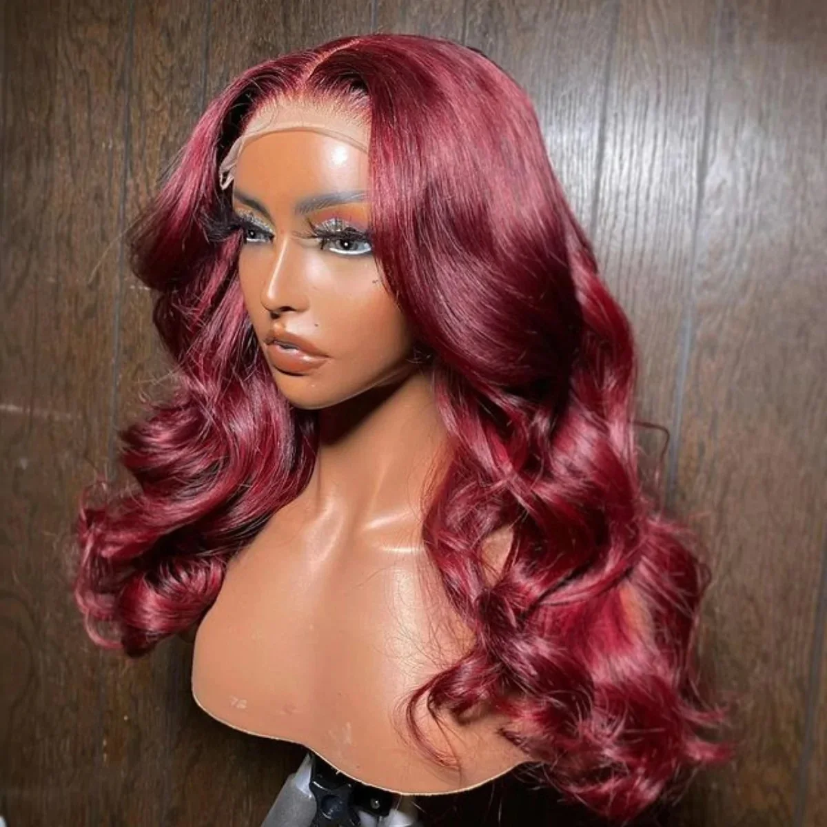 

99J Burgundy Red Wig Synthetic Lace Front Wigs For Women Body Wave Glueless Pre Plucked Hairline Wig With Baby Hair Women Wigs