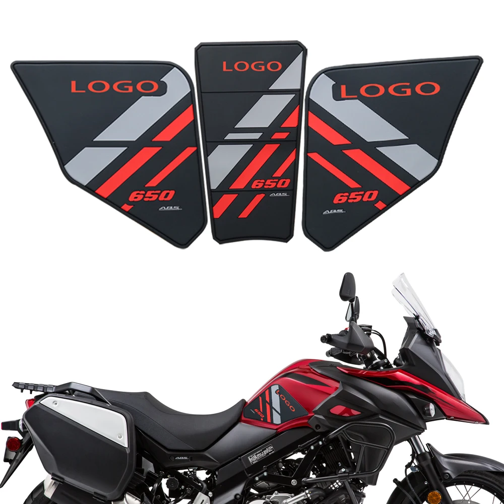 For Suzuki V STROM VSTROM DL 650 XT 650XT 2017 -  2024 Motorcycle Non-slip Side Fuel Tank Stickers Waterproof Pad Rubber Sticker