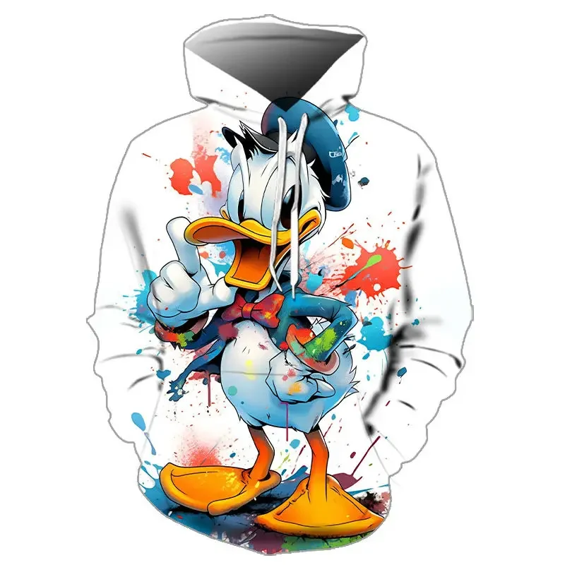 2024 New Disney Anime Donald Duck Series 3d Print Women's Hoodies Trendy Fashion Jumpers Latest Best Sellers Spring Autumn Tops