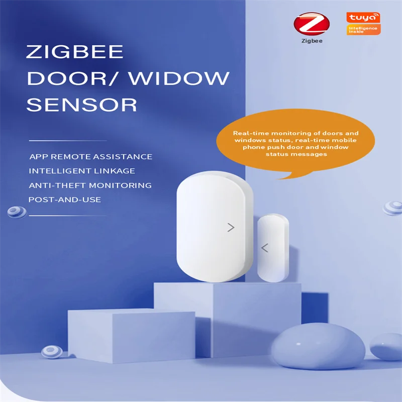 Tuya Zigbee Door Window Contact Sensor Open/Closed Detector Smart Home Security Alarm System APP Wireless Conttrol Alexa Google