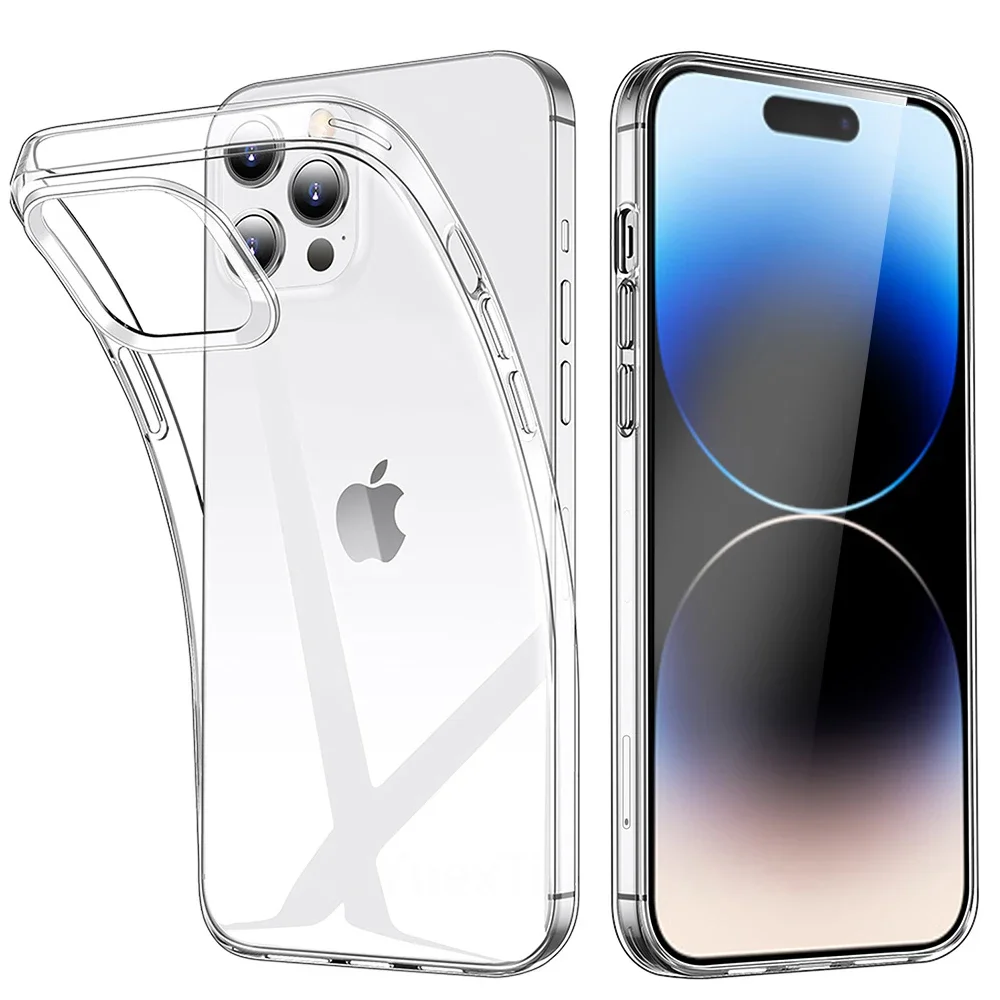 Transparant telefoonhoesje voor iPhone 16 11 12 13 14 15 Pro Max Zachte TPU-siliconen voor iPhone XS Max XR 8 7Plus Achterkant Clear Case - afbeelding 2