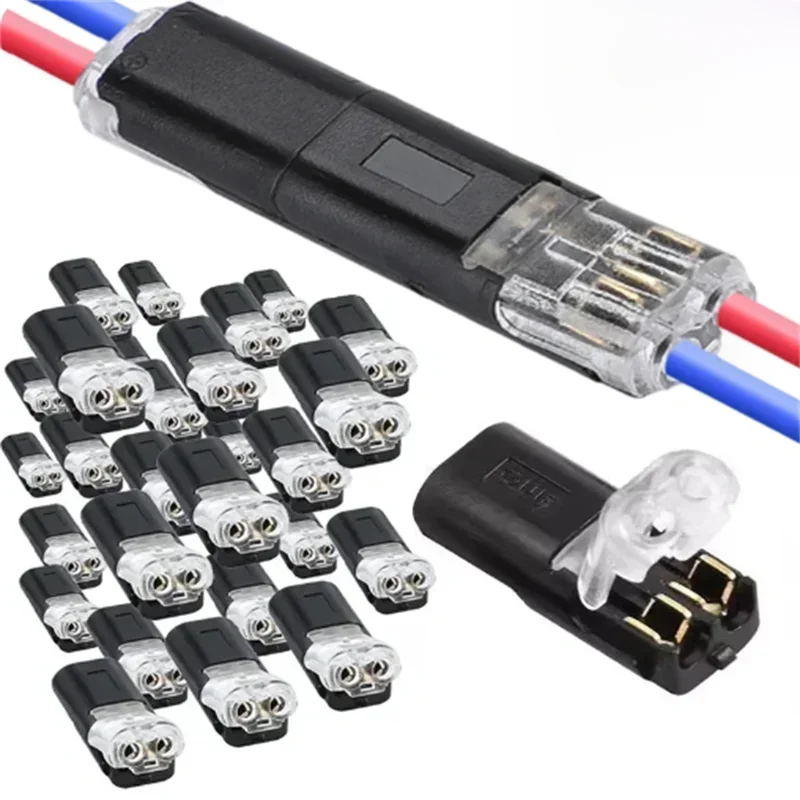 Connecteur de fil enfichable à 2 broches, bornes à sertir de câble électrique à épissure rapide pour câblage de fils, connecteurs de voiture LED 22-20awg