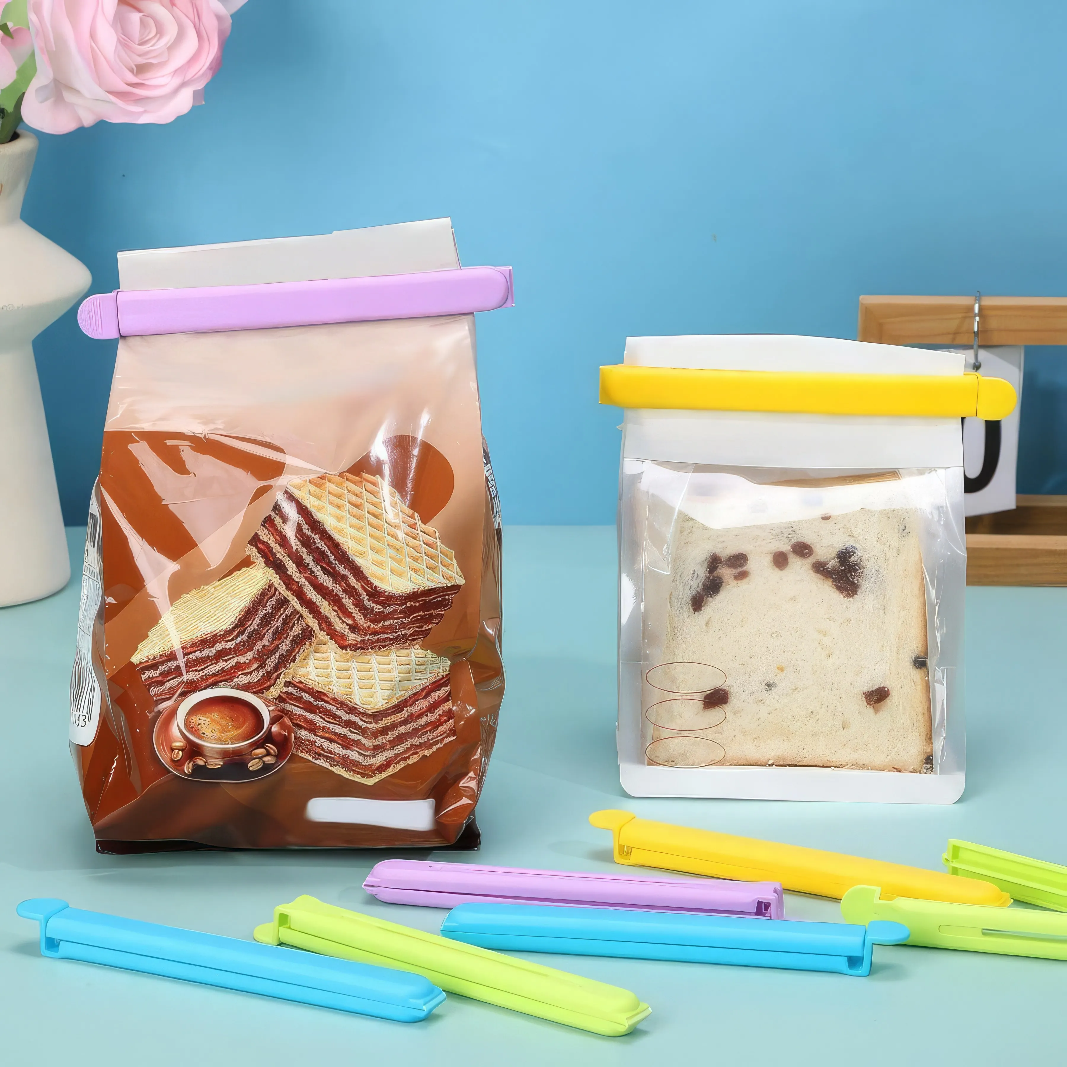 10/20/30 Pieces of Mixed Color Plastic Clips, Dust-proof Sealing, Suitable for Snacks, Potato Chips, Coffee, and Storage Bags
