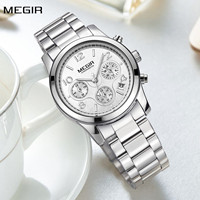 MEGIR Luxury Women Watch Brand Fashion Quartz Watches Elegant Ladies Wristwatch Stainless Steel Waterproof Dress Clock 2057