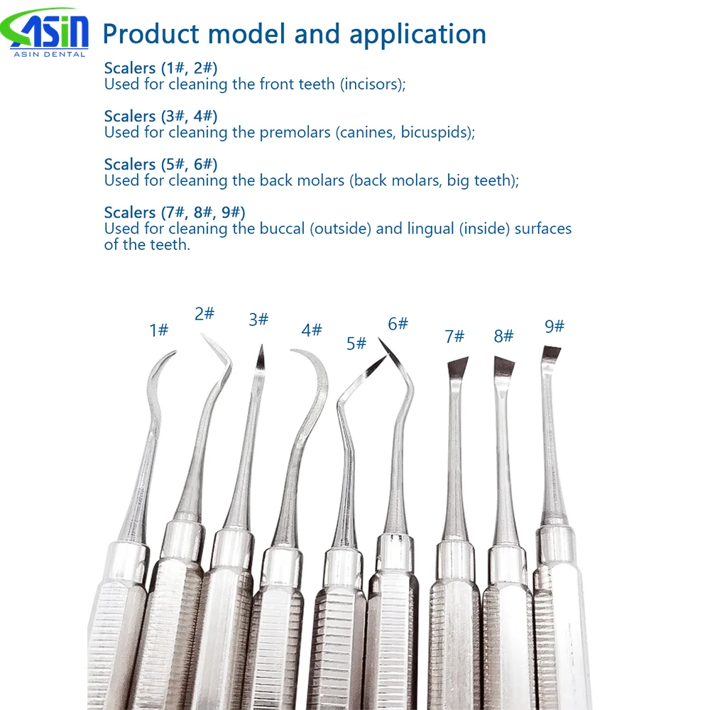 9 Pcs/Set Dental Calculus Scaler Hand Operated Scalers Practicing Examination Gingival and periodontal cleaning Instruments Tool