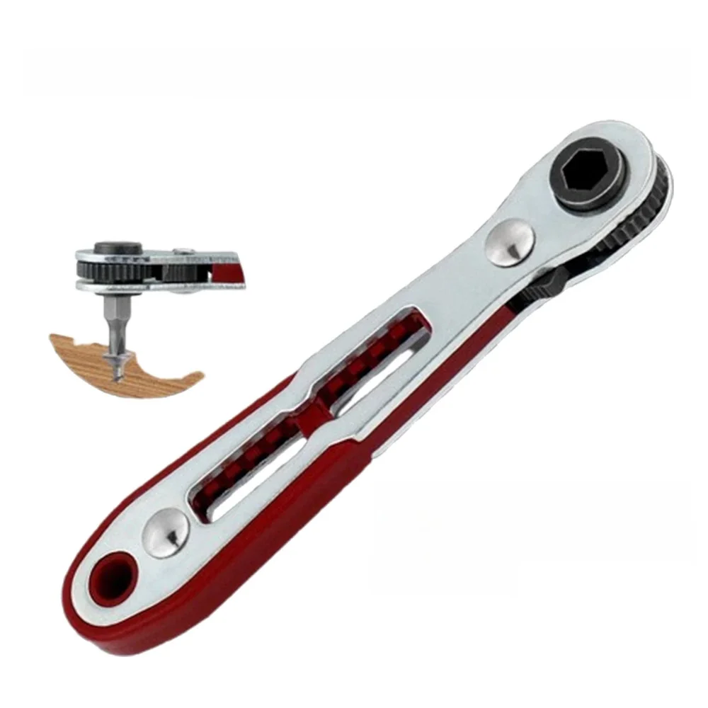1Piece Mini Bidirectional Ratchet Wrench Screwdriver 1/4 Bit Angled Adapter Drive Socket Hex Bit Dual-Drive Head Ratchet Wrench