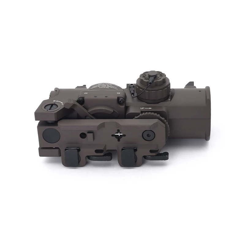 جديد 2024 DR 1-4x نطاق إضاءة أحمر ثابت مزدوج المجال مع علامات كاملة للصيد Airsoft BK/FDE