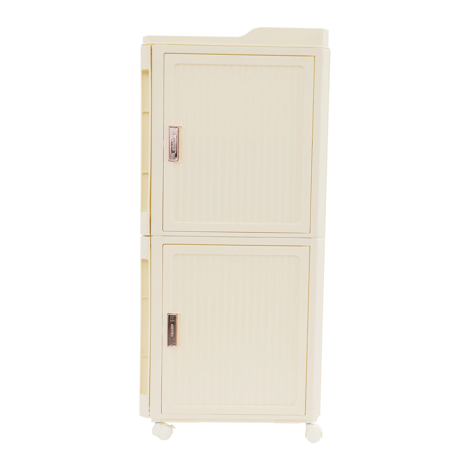 

Narrow Slim Storage Sabinet, 4-Tier Slim Storage Cabinet, Storage Cabinet with Lockable Wheels Milky White