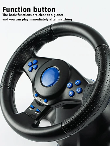 Imagen 2 del producto Controlador de vibración del volante de carreras 7 en 1 pedales de carreras de simulación de juego para switch/xbox 360/xbox one/pc/ps4/3/Android