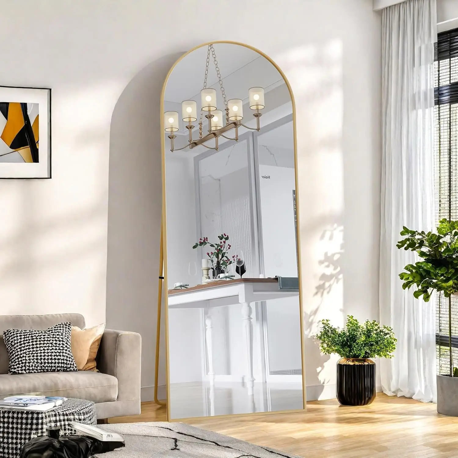 Specchio da pavimento 162x53 cm specchi full-length Arqué con struttura in metallo specchio integrale specchi inclinati o sospesi