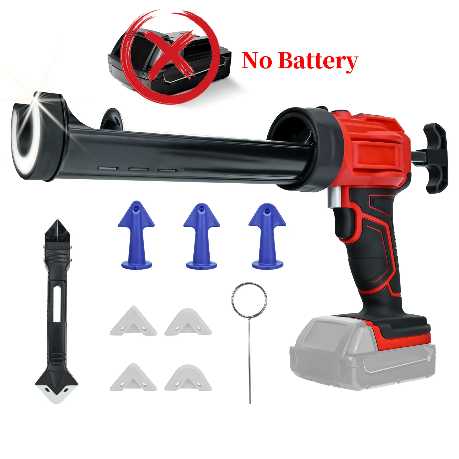 Elektrisch Kitpistool 10 Oz/300 Ml 4 Snelheden Glaslijm Kitpistool Siliconen Pistool Vullen Afdichting Tool Voor Milwaukee 18V Batterij