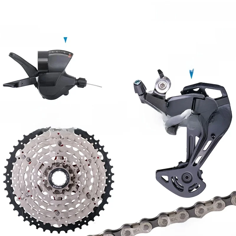 AliExpress Shimano SHIMANO ESSA 8 Speed Groupset REAR DERAILLEUR RD-U2000 SL-M315-8R CN-HG71 Original Parts and cassette SUGEK CS-M5008 46T