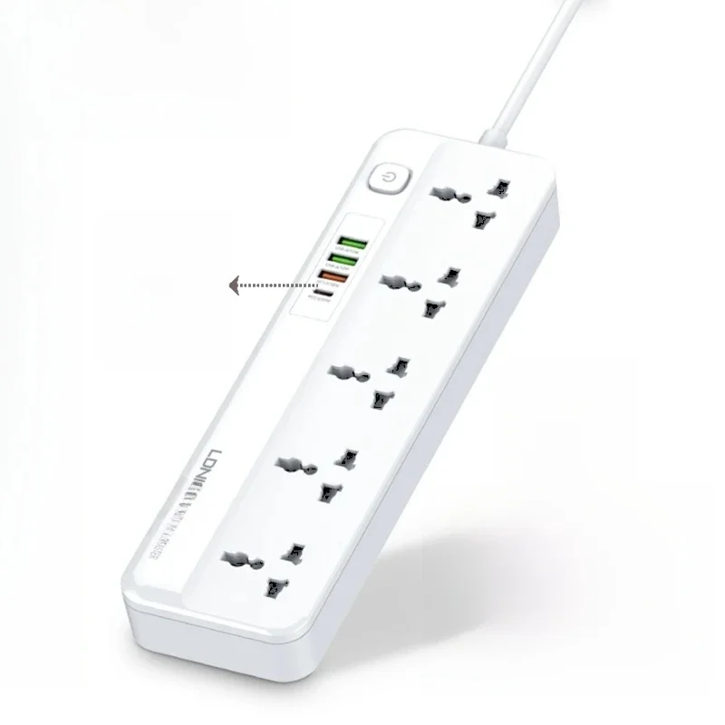 LDNIO Power Strip With 4 USB Extension Socket Plug 5 AC Outlet USB Fast Charging Charger For Phone Charge Home Network Filter 2M