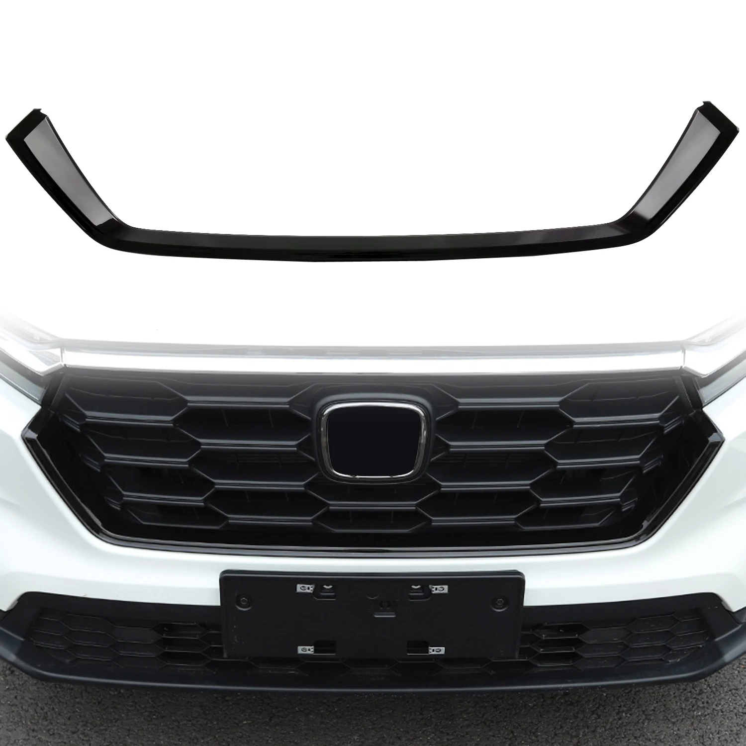 

For Honda CRV CR-V 2023 2024 Car Accessories ABS Plastic Front Center Radiator Grill Cover Trim 1pc LHD! RHD!