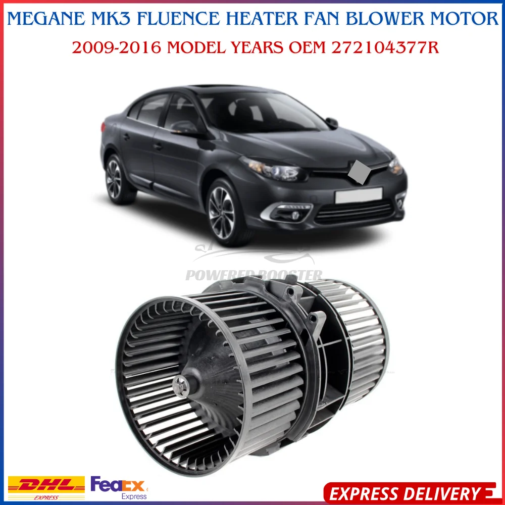 Megane Mk3 Fluence Heater Ventilator Blower Motor 2009-2016 Modeljaren Oem 272104377r