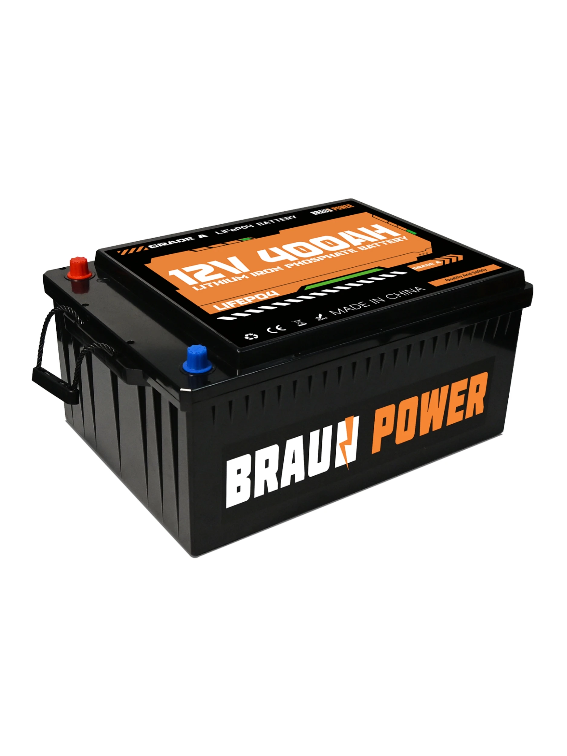 Foursun 12V 400Ah Batterie mit integriertem Bluetooth-BMS, 200A Dauerentladung, 4000 Zyklen, 4800Wh für Wohnmobil-Solarenergiespeicher