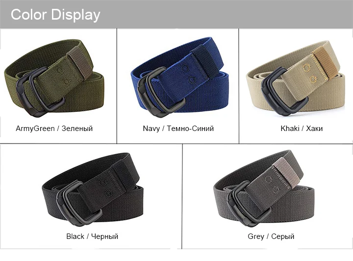 Maikun Double Metal Buckle Belt Elastic Nylon Elastic Men's Trendy Casual Belt Canvas Braided Belt