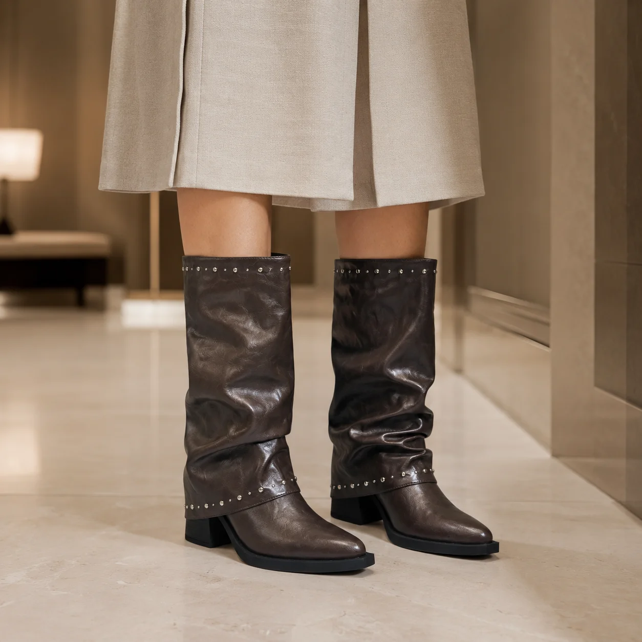 Women's Vintage Slouch Boots L - Vintage Fashion Looks ulasan dan harga
