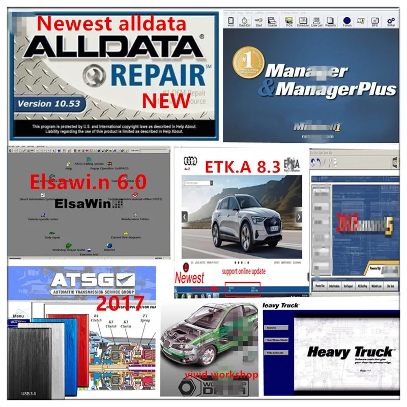 2023 hot auto repair alldata software alldata 10.53 software mitchel. 2015 autodata 3.45 elsawin 6.0 etka 8.3 49 in 1TB HDD