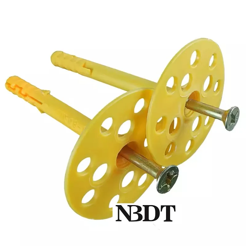 50Pcs External Wall Insulation Fixing Fastener Screw Plastic Washer Plate Expansion Anchor