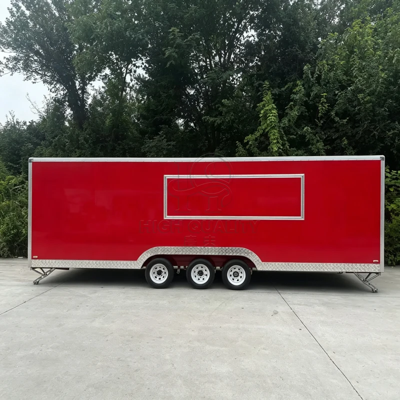 Heavy Duty Food Truck Mobile Kitchen Fully Equipped BBQ Taco Pizza Fries Hot Dog Ice Cream Coffee Vendor