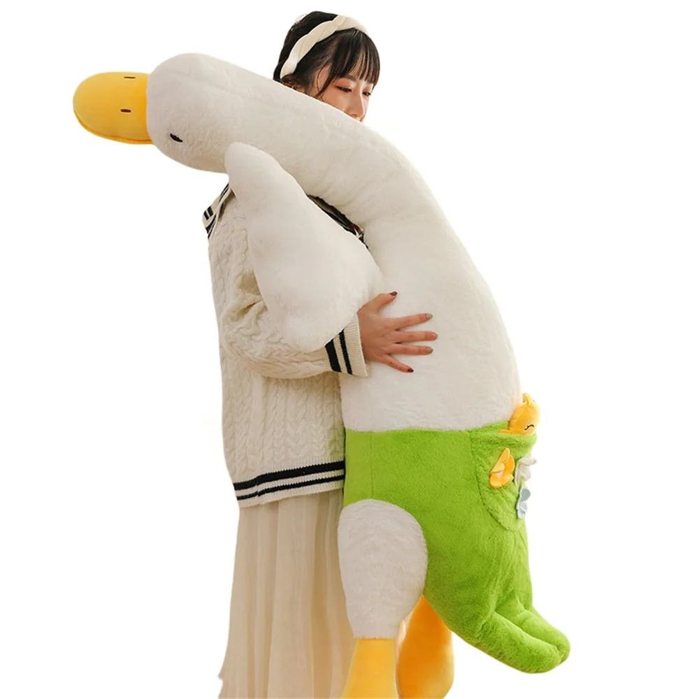 

Fancytrader 63'' 160cm Giant Lazy Peas Goose Anti-shedding Stuffed Swan Animal Soft Duck Sleeping Pillow Birthday Gift FS10002