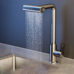 Tianview Stainless steel single cold faucet waterfall hot and cold can rotate shower waterfall scrape wash mode faucet