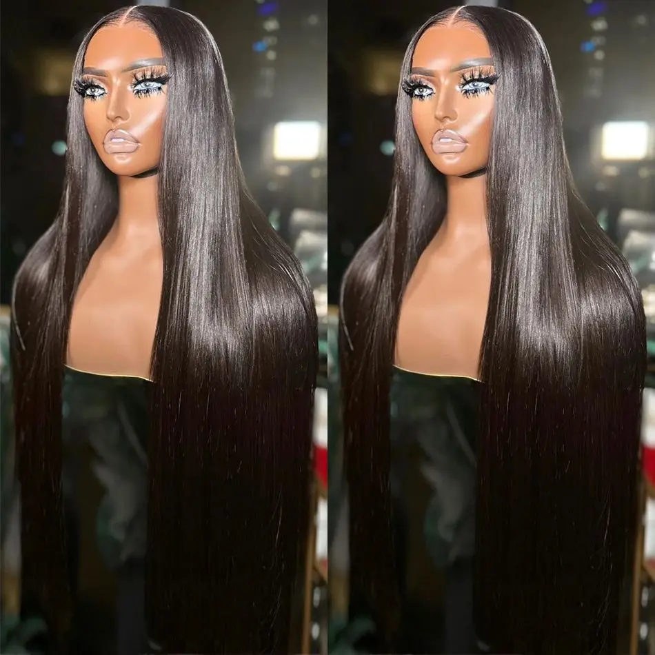 Bone Straight Transparent 13x4 Lace Frontal Human Hair Wigs Brazilian 30 34 Inch 180 Density Remy 13x4 Lace Front Wig For Women