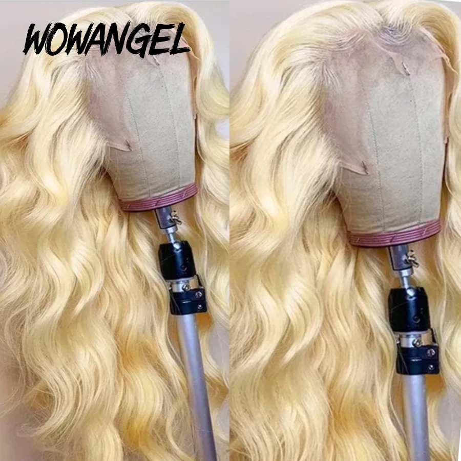 32 Zoll 250% 13x6 HD Lace Frontal Perücken, Hautähnliche Natürliche Kopfhaut, 613 Blond, Body Wave Perücke, HD Lace Closure Echthaarperücken, Kleberlos – Detail 9