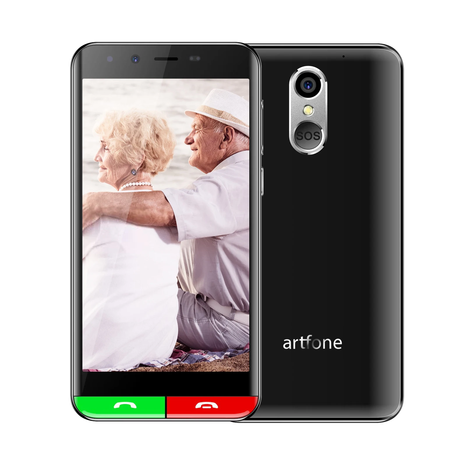 Artfone Smart_500 4G Senior Cellulare, 3 GB + 32 GB, Schermo 5'', Pulsante SOS, 2550 mAh, Stazioni di Ricarica, Icone Grandi