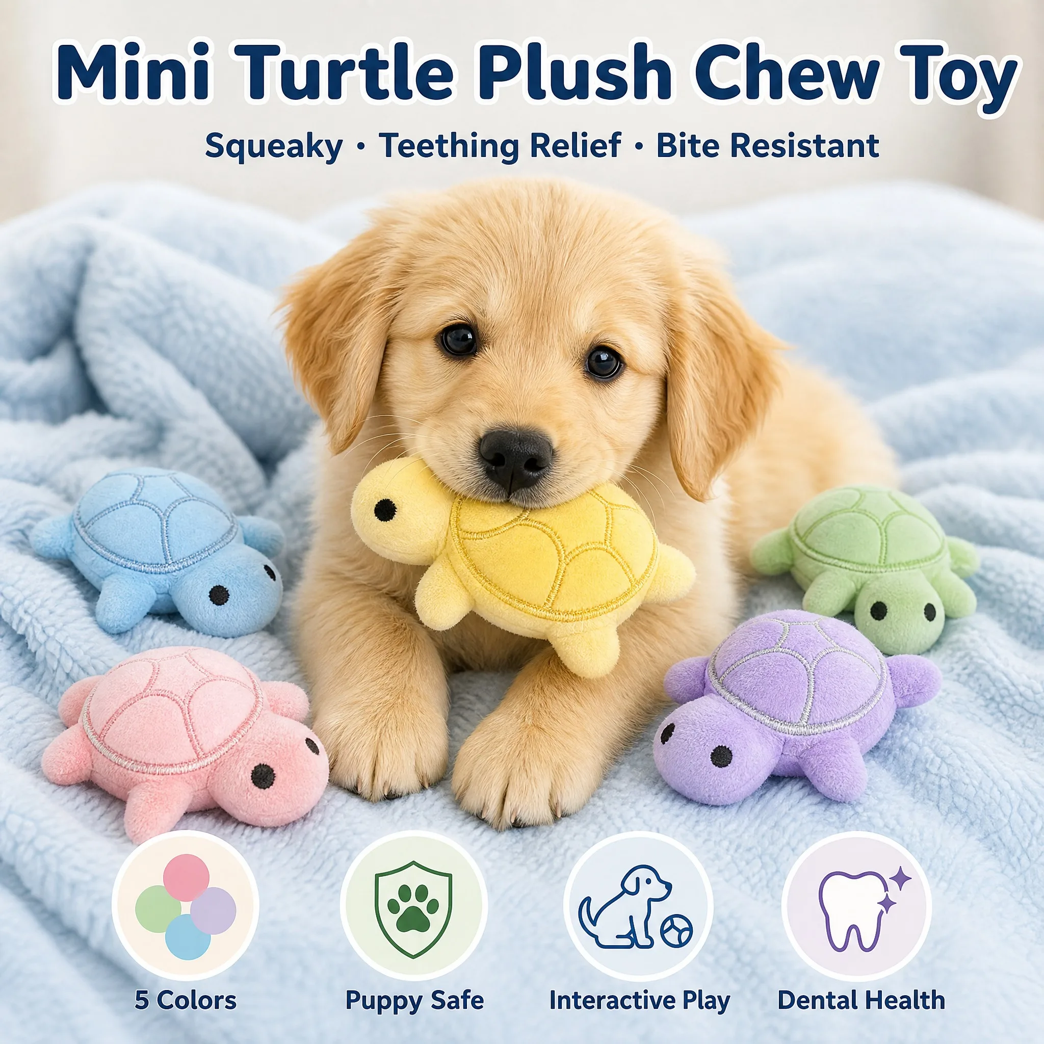 Pet Dental Chew Toy - Köpek Oyuncağı Mini Kaplumbağa Peluş Çiğneme