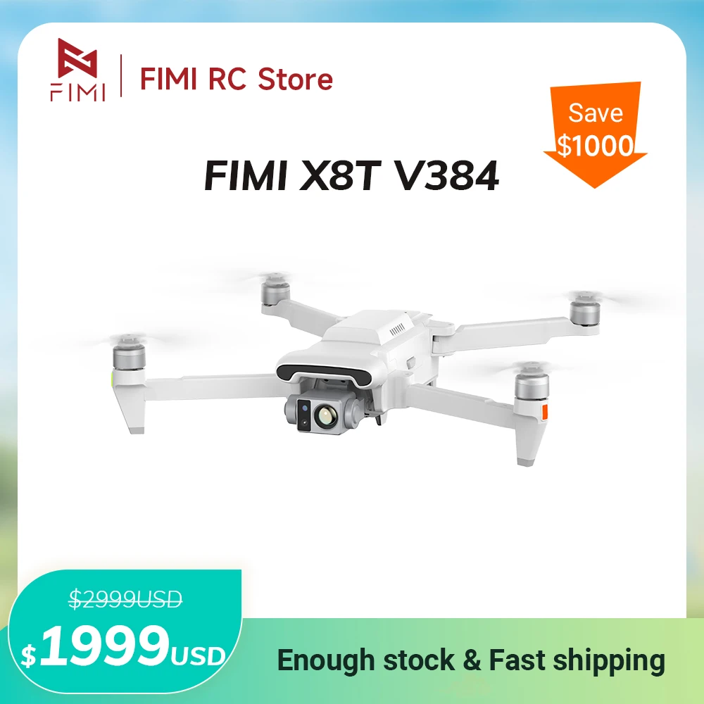 FIMI X8T Camera Drone Triple-camera Gimbal Thermal Infrared Lens 3-axis RokLink5.0 20KM Video Transmission AI Super Night Video