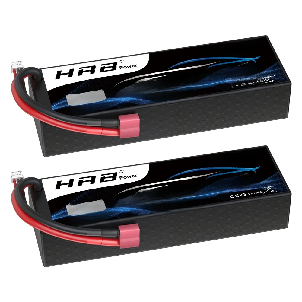 1/2 stücke HRB 2S 7,4 V 5200 mah Lipo Batterie 100C RC Auto Batterie mit T Deans stecker Hard case Batterie für RC Auto Lkw Tank 1/10 1/12