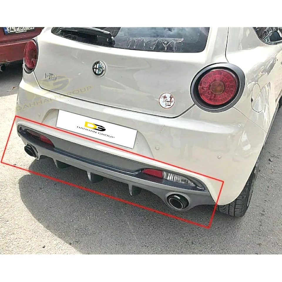 A.lfa Romeo Mito 2008 - 2018 Rear Bumper Diffuser Wing Spoiler Race Sporty Kit Raw or Painted High Quality Fiberglass Material