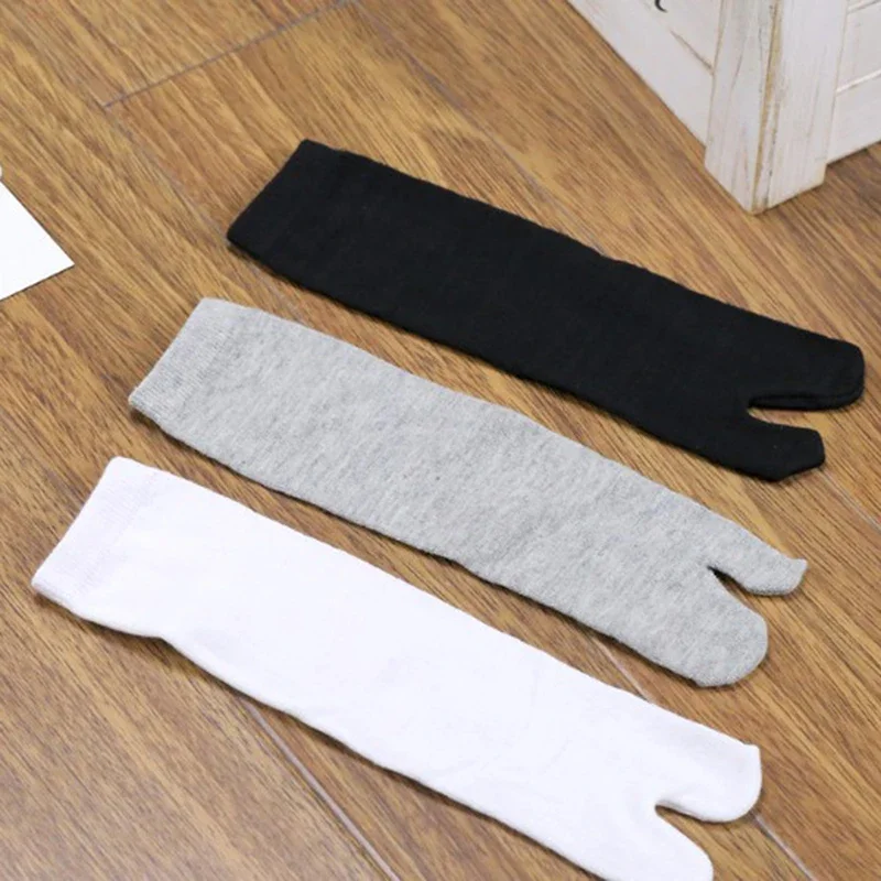 Bambou japonais hommes et femmes été fibre deux doigts chaussettes noir Kimono tongs sandale fendue Ninjia blanc Tabi orteil