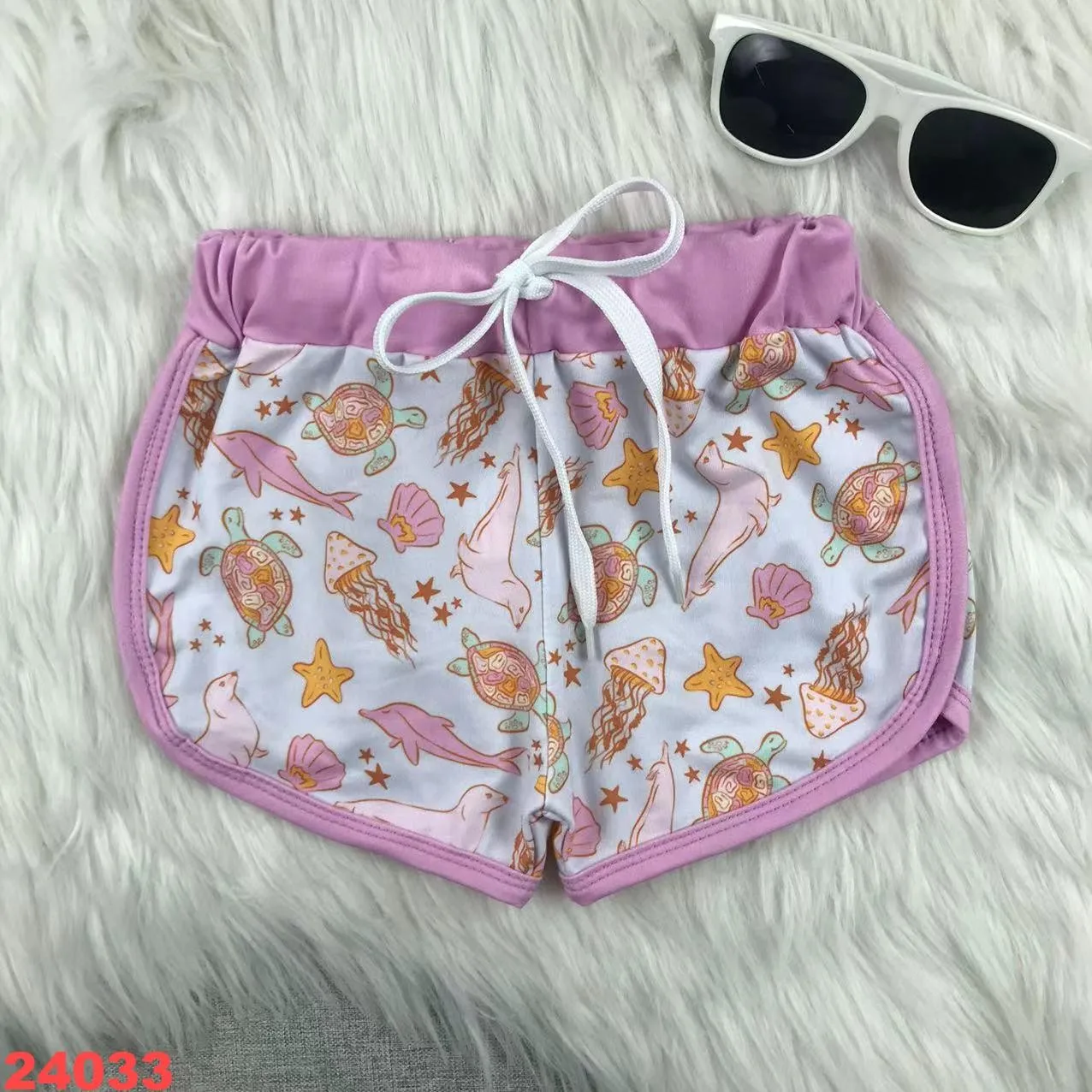 

Little Girl Summer Shorts Clothes Infant Baby Girl Straps Ocean Animals Printed Shorts Clothing