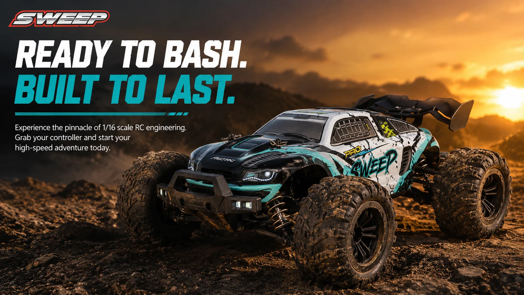 80km/h High Speed 4WD Off-Road RC Car, 1500mAh Battery 25 Min Runtime, All-Terrain Tires, 2.4GHz Remote Control Truck, Waterproof RTR Hobby Grade, for Adults Teens Camping Beach Outdoor Play
