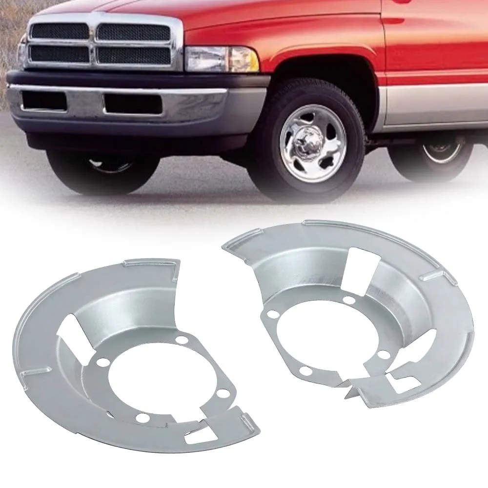 

Car Front Brake Dust Shield Lh & Rh Side Fit for 2000 2001 2002 Dodge Ram 2500 3500 5015129Aa Silver Strong Durable Sturdy