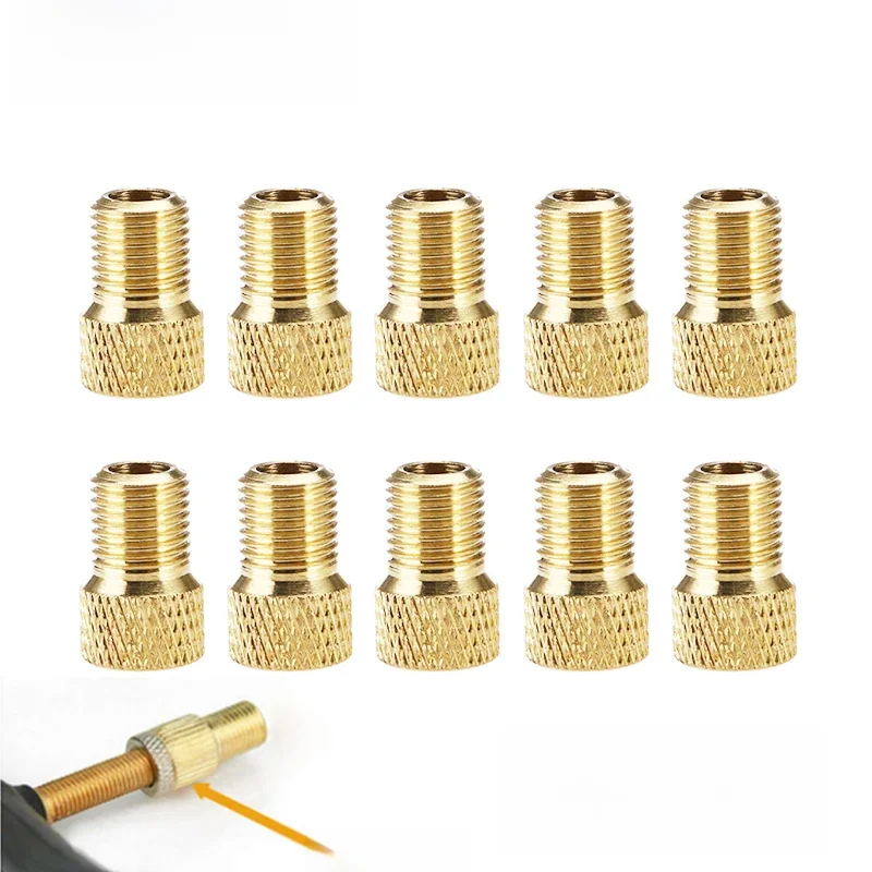 AliExpress cycle zone Brass Bicycle Bike Valve 10pcs MTB Bike Presta to Schrader Valve Adapter Cap Dust Cover Pump