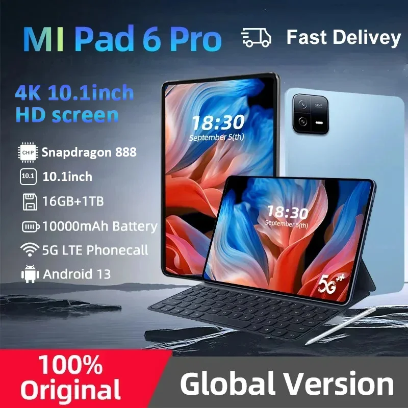 Original XioaMi Pad 6S Pro Tablet Snapdragon 888 Android14 11Inch HD 16GB+1TB 20000mAh 5G Dual SIM Bluetooth MI Tab Tables PC