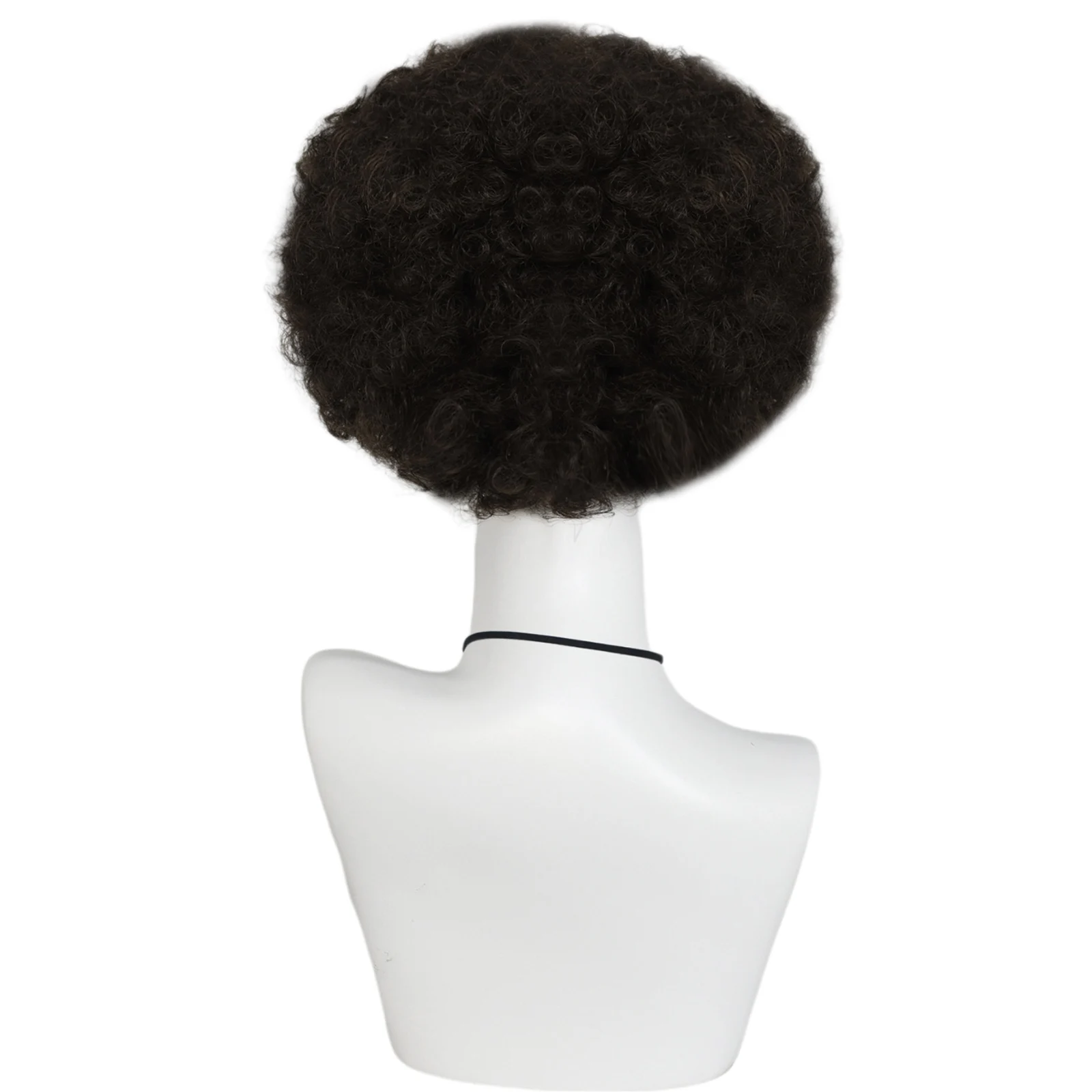 Synthetische Afro-Perücken für Männer und Frauen, dunkelbraun, Disco-Rock, Hippie-Perücke, kurze Halloween-Kostüm-Perücken