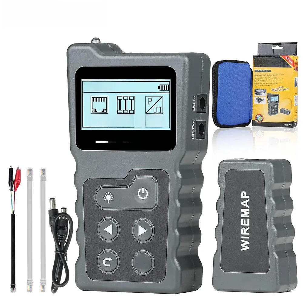 Noyafa NF-488 Network Cable Tester Poe Checker Ethernet Cable Tester Continuity Tester DC Power Switch Loop-Back Test