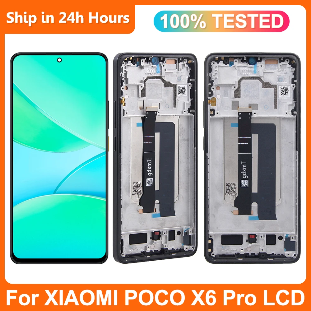 

6,67-дюймовый AMOLED TFT Poco X6 Pro-экран для Xiaomi Poco X6 Pro 2311DRK48G 2311DRK48I ЖК-дисплей с рамкой и сенсорным экраном в сборе