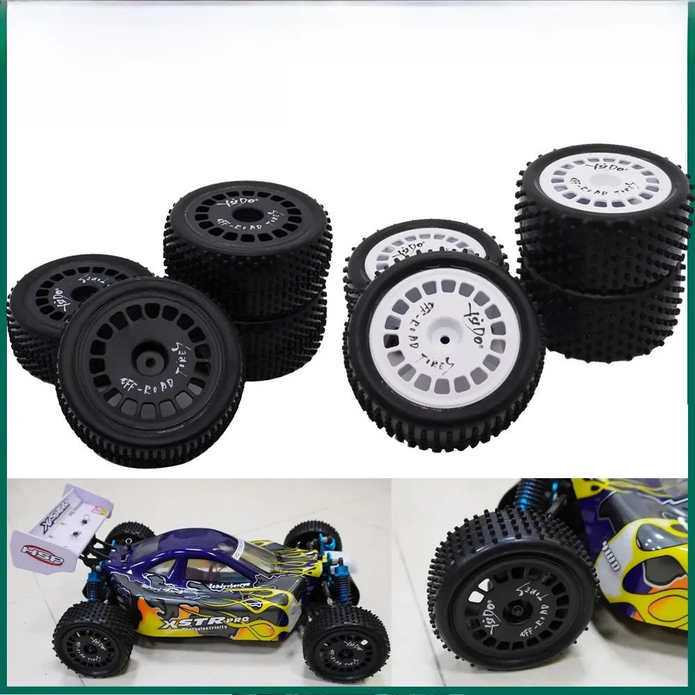 YSIDO – pneus avant et arrière tout-terrain 82/87mm, 4 pièces, pour voiture de course HSP Wltoys HPI Redcat Traxxas Axial Tamiya TT02B 1/10 1/12 RC
