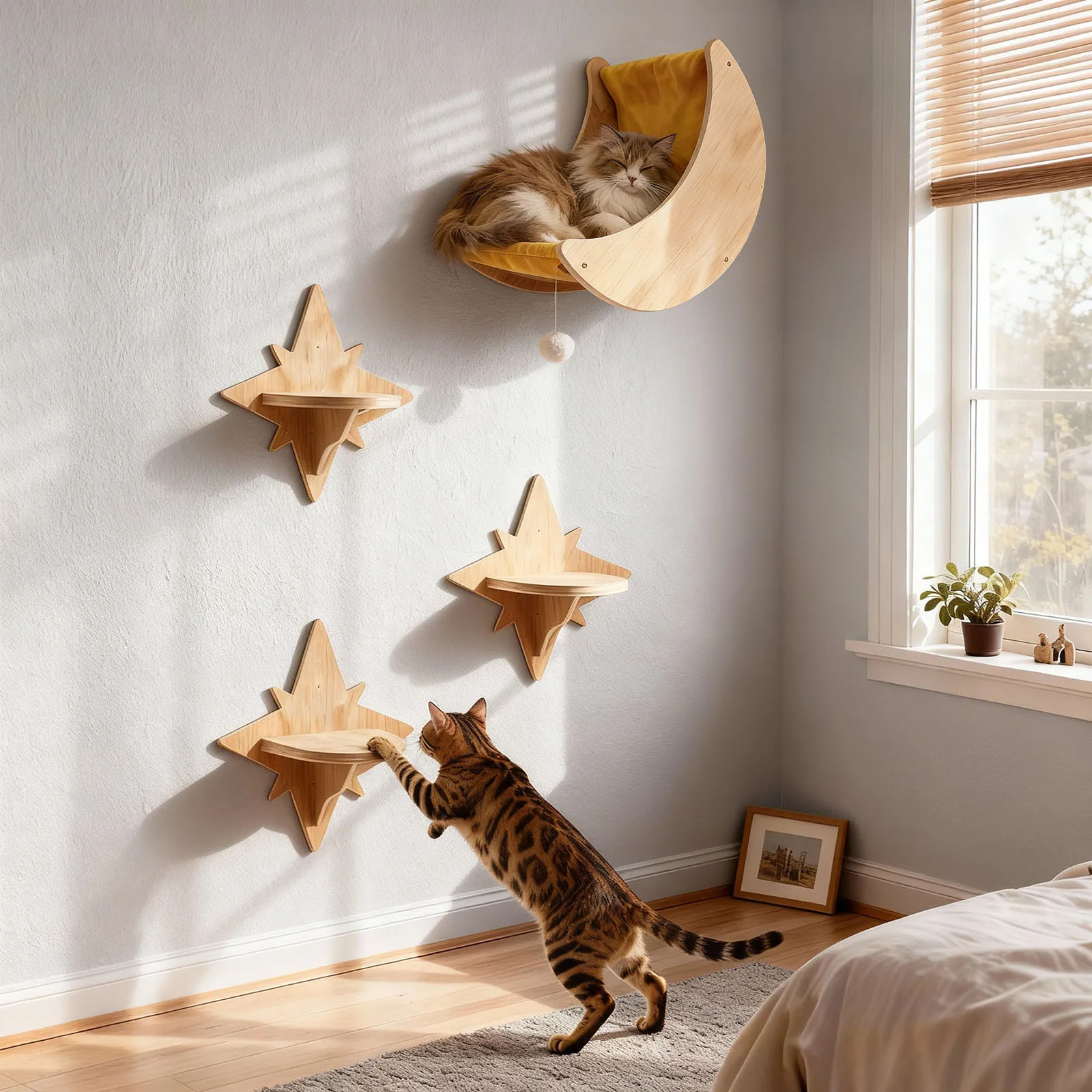 Casa luna para gatos – Estante decorativo de pared - imagen 5