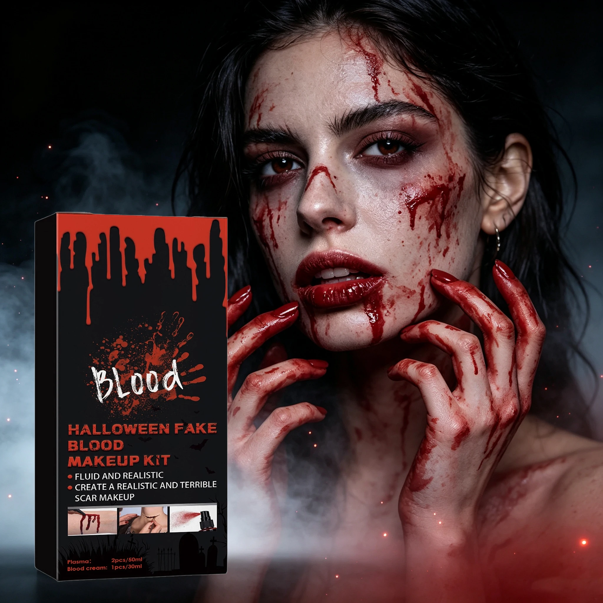 Cosplay Prop Paint - 1 Set Riasan Darah Palsu Halloween,