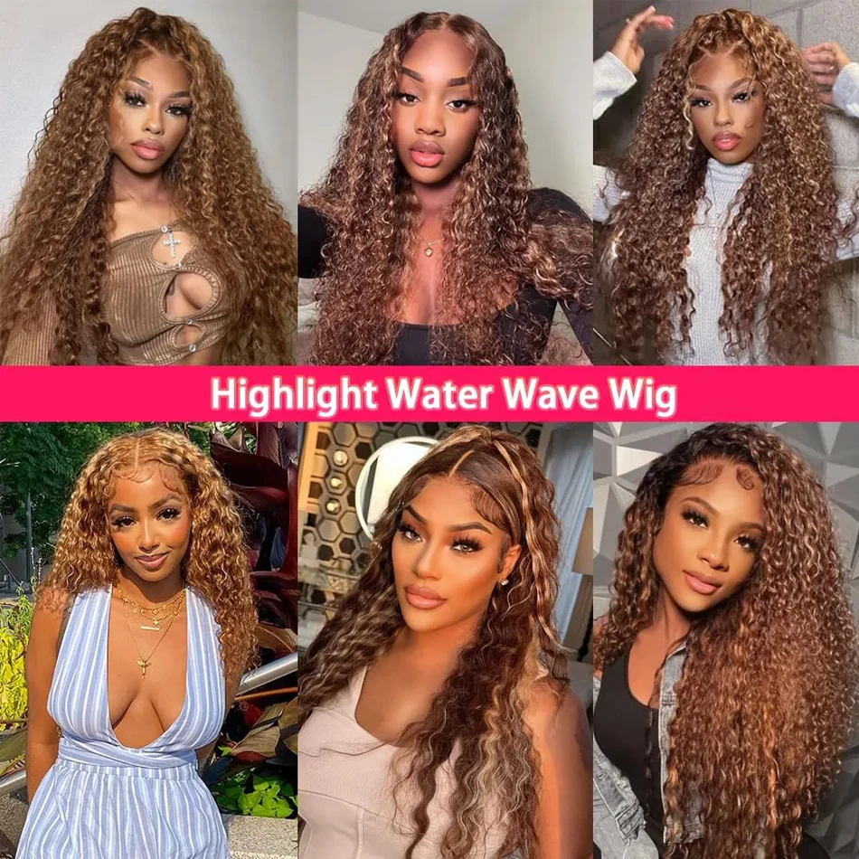 Highlight Wig Human Hair Ombre Hd Lace Wig 13x6 Deep Curly Lace Frontal Human Hair Wig Brazilian 13x4 Water Wave Wigs For Women image 6
