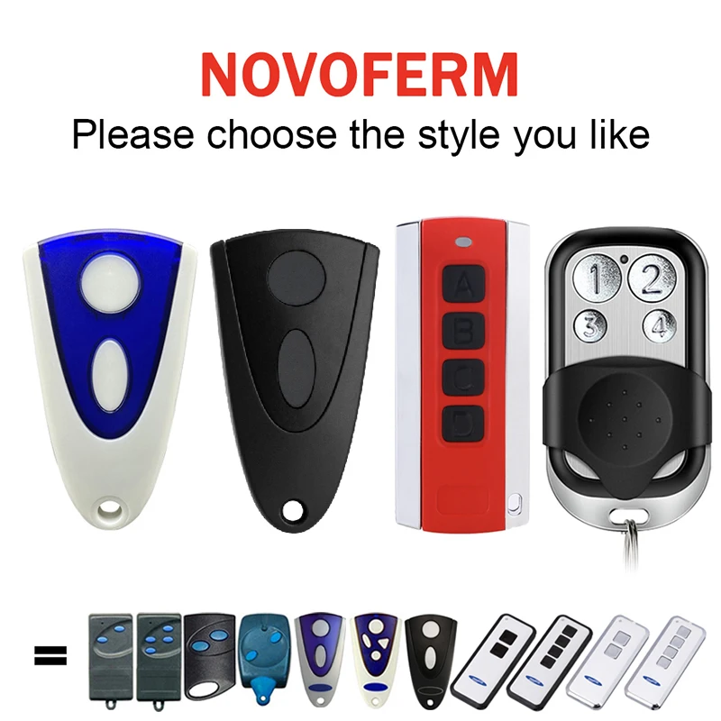 

For NOVOFERM NOVOTRON 502 MAX43-2 504 MAX43-4 MINI-NOVOTRON 522 524 MCHS43-2 MTR43-2 Remote Control Garage Door Opener 433.92MHz